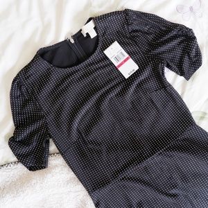 michael kors mini dress / black with silver metal dots / xs